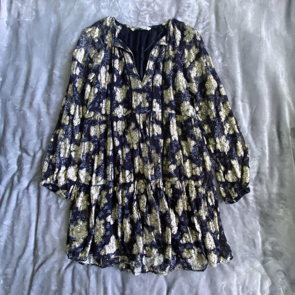 Zara Tiered Chiffon Babydoll Mini Dress